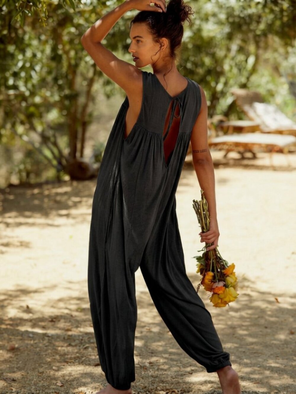 Free People Beach Leah sleeveless balloon leg jumpsuit